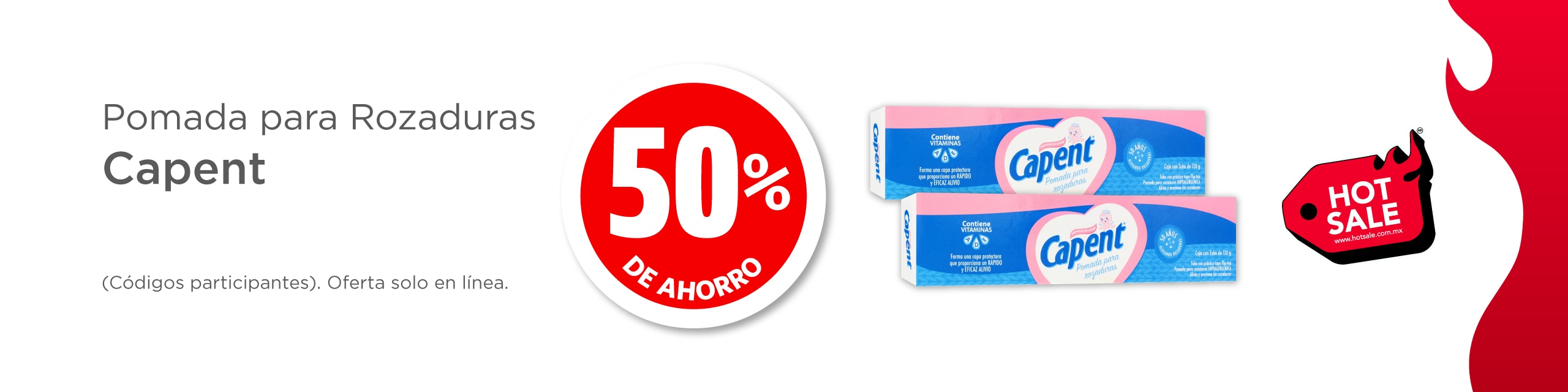 Pomada Capent 50% de ahorro